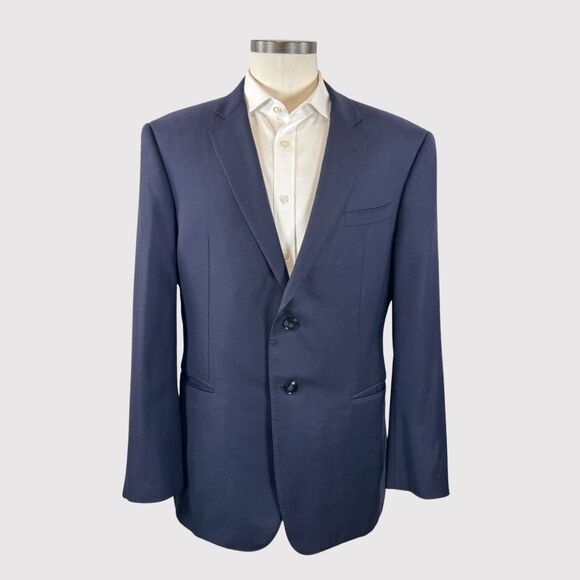 Giorgio Armani Mens Blazer Blue Wall Street Sports Coat Virgin Wool Jacket 54